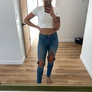 Levi high waist ripped denim Levi high rise skinny